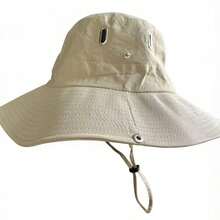 1 pieza Sombrero de sol unisex multicolor para verano y exteriores, sombrero de cubo, sombrero de vaquero occidental, sombrero de viaje y senderismo, sombrero transpirable con protección UV (ligero y portátil) - Beis - Ver 3