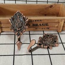 2入復古青銅玫瑰牆掛鉤，鋅合金裝飾掛鉤附螺絲，適用浴室浴簾、門、衣櫃、臥室、客廳，波希米亞復古金屬窗簾束帶掛鉤，多功能鑰匙毛巾浴袍衣物掛鉤，家居裝飾 - 彩色 - 查看 7