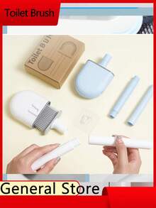 Soft Silicone Toilet Brush, Detachable Handle, Wall-Mounted Toilet Brush With Base, Bathroom Cleaning Tool - Wall-Mounted - View 7