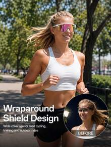 SCVCN Kapvoe Half-Frame Fashion Sports Glasses, Suitable For Outdoor, Travel, Driving And Daily Life. Windproof Sports Goggles, Suitable For Hiking, Running, Driving, Cycling And Fishing. Sports Style, Suitable For Beach, Unisex. - Multicolor - View 10