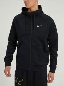 Jaket Nike Therma-FIT FW22 Full-Zip Nyaman Lembut Kasual Hangat untuk Pria - Hitam - View 1