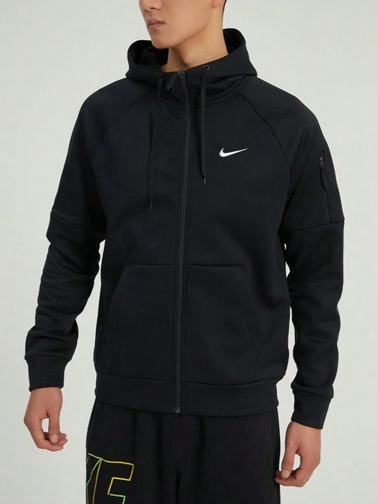 Jaket Nike Therma-FIT FW22 Full-Zip Nyaman Lembut Kasual Hangat untuk Pria - Hitam - View 1