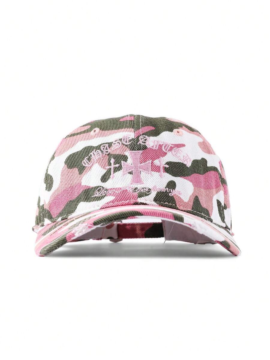 1pc Unisex Letter Camouflage Baseball Cap, Breathable Lightweight Baseball Cap, Suitable For Outdoor Sports, Hiking And Cycling Casual Wear - Multicolor - View 1