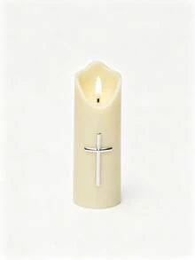 10cm, 12.5cm, 15cm Hot-Selling 3 PiecesLED Electronic Candle Lights, European And American Church Prayer Lights, Halloween Decoration Lights Suitable For Multiple Scene Arrangements - White Ambient Lighting - View 4