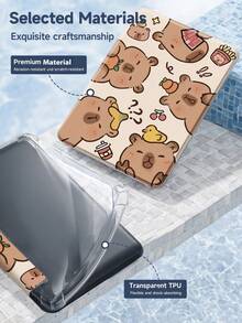 Ayotu 1pc Cute Capybara Pattern Tablet Sleeve And Kindle EReader Protective Case, Compatible With Ipad Air 8 (M4) 2026 (11/13 Inch), 10th Generation, 11/Air 4th/Air 7th/9.7 Inch, Galaxy Tab A9 Plus, Kindle (11th Generation-2024 Release)(6 Inch), Kindle Paperwhite 12th Gen 2024, A Fashionable And Minimalist Holiday Gift - Multicolor - View 8