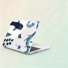 2 Piezas Funda Rígida Transparente de PC Compatible con Macbook, Pies de Silicona Antideslizantes, Rejillas de Ventilación Huecas, Cubierta Protectora Completa a Prueba de Golpes para Portátil Compatible con 13 Neo/13.3 Air/13.3 Pro/13.6Air/14.2 Pro/15Air/16.2Pro - Ver 3