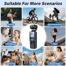 4K Series Action Camera (All With 32GB Memory Card) 180° Rotating Lens, Upgraded Auto Storage (Photo + Video), Hands-Free Wearable Body Camera, Suitable For Cycling, Hiking And Sports Recording, Rechargeable, Video Vlog Camera, Full Body Camera, Perfect For Video And Recording, Life Recording And Travel, 2000mAh - Multicolor - View 5