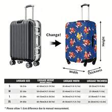Miniso Pokemon Magikarp Pixel Wave All Over Print Luggage Cover, Elastic Washable Suitcase Protector, Japanese Retro Pixel Style Anti-Scratch Dustproof Travel Skin - Color - View 4