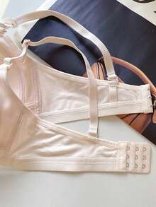 3pcs/Set Ruched Design Solid Color Comfortable Minimalist Bra, Suitable For Adolescent Girls - Multicolor - View 4