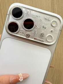 時尚可愛卡通塗鴉煙花櫻花貼紙 透明相機保護膜 相容 iPhone 18 Pro Max 18 Pro 17 Pro Max 17 Pro 17 16 15 14 13 Pro Max 鏡頭相機保護貼 - 雨傘蝴蝶結 - 查看 4