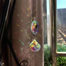 10pcs Colorful Crystal Pendant Lights, Prism Hanging Glass Decor Parts, Sun Catcher, Home/Car Decoration - 10-piece Colored Pendant - View 5