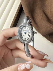 1pc Women's Minimalist Vintage Delicate Small Versatile Bracelet Quartz Watch Suitable For Daily Wear - Silver - View 8