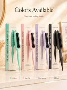 1pc Curly Hair Styling Comb Set, ABS Material Pointed Tail Hair Comb, Soft Round Teeth, Anti-Frizz Smooth Styling, Suitable For Curly, Wavy, Coarse Hair - Multicolor - View 7