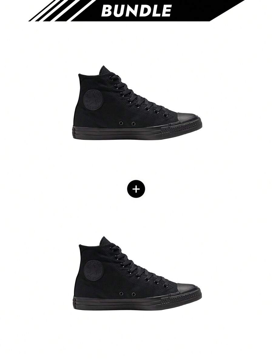 Converse [Bundle] Chuck Taylor All Stern Chuck Taylor All Stern Unisex Freizeitsportschuhe Schwarz M3310C X 2 - Schwarz x 2 - Übersicht 1