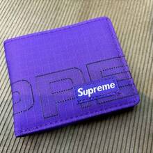 Supreme Bifold Wallet | Premium Leather Card Holder Purse | Unisex Daily Staple | Iconic Box Logo Pocket Accessory | Luxury Streetwear Gear - Purple - View 1