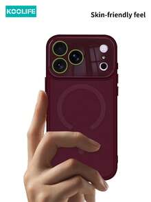 KOOLIFE Magnetic Shockproof Phone Case, 2-In-1 With Lens Protection, For IPhone 18 Pro Max, 18 Pro, 17 Pro Max, 17 Pro, 17, 16 Pro Max, 16 Pro, 15 Pro Max, 15 Pro, 14 Pro Max, 14 Pro, 14, 15, 13 Pro Max, 13 Pro, 13...; Suitable For Men And Women, Ideal Gift For Christmas, Valentine's Day, Wedding Season And Girlfriend's Birthday - Cherry Red - View 4