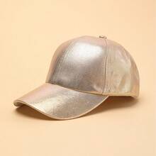 1 Buah Topi Baseball Reflektif Holografik Pelangi Mengkilap, Kulit PU Mengkilap Metalik, Topi dengan Visor Melengkung yang Dapat Diatur untuk Pesta Rave, Festival, Klub, dan Pakaian Sehari-hari - Perak - View 7