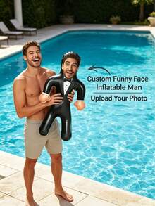 1pc Customized Inflatable Blow Mold Prop, Personalized Face, Pool Party Prop, Beach Party Gift, Bachelor Party Gift, Wedding, Special Occasion - Multicolor - View 1