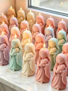 3D Virgin Mary Holding Baby Silicone Candle Mold, Reusable And Easy Release, For Making Candles, Soaps, Plaster, Resin, Cement Decor, Holy Home Decoration, Christmas And Baptism Gifts - A - View 4