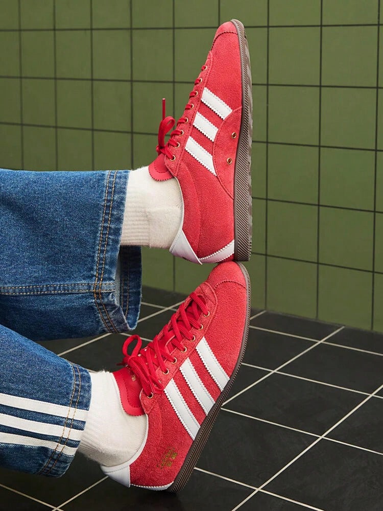 Adidas Originals 中性款 ORIGINALS ANFU 休閒復古紅色薄底 T 型鞋頭鞋 KJ3957
