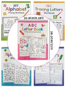 A-Z字母 0-9數字描紅練習本，字母著色手寫練習書，大寫小寫辨識，幼兒園學習活動，提升字母記憶與手眼協調，居家學習學校用品，教育禮品 - 彩色 - 查看 4