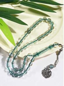 1pc Muslim Prayer Beads With 45 Transparent Acrylic Beads, Multi-Color Smooth Glossy Muslim Rosary, Fashionable Prayer Beads - Multicolor - View 3