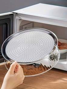 1pc Multi-Functional Microwave Splash Guard Cover, Microwave Food Heating Lid, Stackable, Suitable For Vegetables, Fruits And Plates, Camping, Outdoor BBQ, Home Use, Camping Essential, Stackable Design - View 10