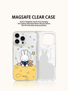 Miniso Miffy 透明膠帶無線磁吸充電手機殼 iPhone 18 Duo 18 Pro 18 Pro Max，節日禮物手機殼，防滑、防摔、防指紋，適用 Android 系列 Galaxy S22 S23 S24 S25 S26，Apple 17 17 Air 17 Pro 17 Pro Max 11 12 13 14 15 16 Pro 16 Pro Max 14 Plus 15 Plus 16 Plus 16 Pro 16 Promox XR - 無色 - 查看 2