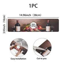 1pc Romantic Wine Pattern Rubber Faucet Splash Guard, Bathroom Faucet Anti-Splash Mat, Mud Guard, Moisture-Proof Non-Slip Faucet Pad, Kitchen Countertop Accessory. Protect Your Kitchen Countertop. - Multicolor - View 14