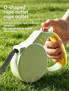1pc Automatic Retractable Dog Leash, Reflective Anti-Glare Lead For Small To Medium Dogs, Pet Night Walking Leash, Running And Outdoor Training, Retractable Dog Leash For Small To Medium Dogs | Non-Slip Ergonomic Grip Design | 360° Tangle-Free Nylon Strap | One-Hand Brake/Pause/Lock Function, Macaron Color, Pet Supplies - Multicolor - View 6