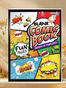 1pc Create Your Own Comic Book, Multiple Blank Panel Layouts, Self-Drawing Story Sketchbook, Dialogue Box Explosion Effect, Creative Art Essential Tool & Gift, Hand-Drawn Comic Drawing Book, Classic Comic Panel Style School Supplies - Multiple Styles - View 11