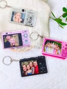 1/3/5pcs Personalized Camera Photo Keychain, Custom Picture Acrylic Keyring, Cute Memory Gift For Family, Friends, Couples, Pet Lovers, Backpack Charm - Multicolor - View 6