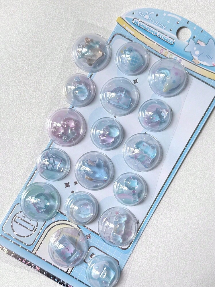 Q-Lia 3D 浮雕貼紙附全膠囊配件，可愛寵物裝飾，水晶漆，女孩手機殼 - 彩色 - 查看 4