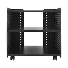 Druckertisch, 50 X 39 X 40cm 3-stufiger Druckerständer, Mobiler Druckerhalter mit Organizer Regal Aktenschrank für Büro Zuhause (schwarz) - Schwarz - Übersicht 4