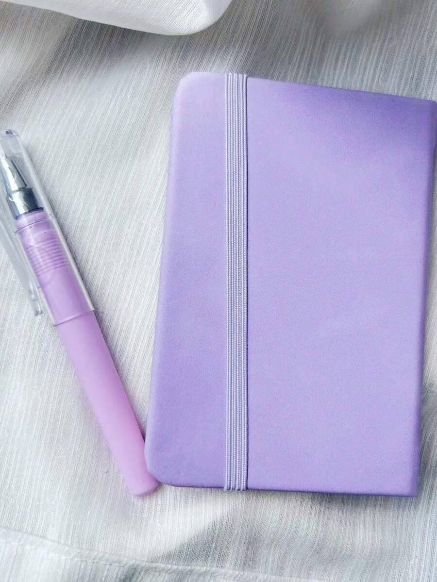 2 PCS Artificial Leather Pocket Notebook Set - A Soft Mini Diary, Each Book 96 Lined Pages, Elastic Closure, Back To School, First Day Of School