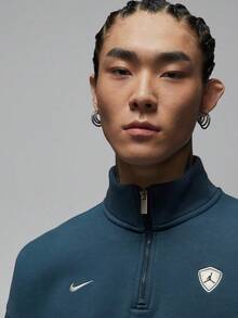 Jordan 男款 AS FLT GFX FLC QZ 針織運動衫 IF1817-464 - 藍色 - 查看 3