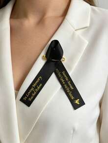Custom Text Symbol Dove Cross Angel Wings, Bereavement Service, Funeral Wake, Memorial Ceremony, Condolence Gift, Funeral Ribbon Memorial Ribbon Funeral Brooch Classic Memorial Service Respect Ribbon Bow With Safety Pin And Mourning Event - Multicolor - View 6