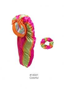 2pcs Solid Color Polyester Tie-Up Shower Cap For Bathing And Sleeping, All Seasons - Color - View 11