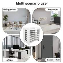 7 Tier A4 Desk Organiser | Locker Shelf Storage Module Filing Holder Paper Document Holder File Trays For Home Office - White - View 7
