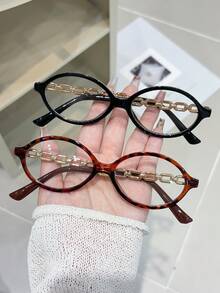 2/3 Pairs Women's Plastic Oval Full Frame Fashion Versatile Elegant Lifestyle Personalized High Quality Minimalist Transparent Glasses, Suitable For Daily Wear, Street Photography, Back To School, Watching TV, Gaming, Outing Accessories - Transparent - View 2