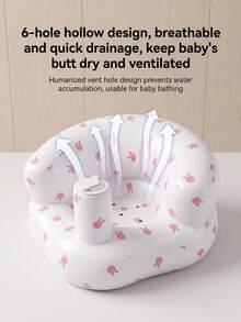 1PC Multifunctional Inflatable Baby Learning Chair, Suitable For Babies 3 Months And Older, Summer Inflatable Baby Seat, Blow-Up Baby Floor Chair With Back Support Sofa - Inflatable Learning Chair - View 6