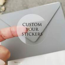 4-26cm Waterproof Custom Logo Stickers, Round Personalized Transparent Photo Stickers, Tear-Resistant, Clear Printing, Pefect DIY Party Decoration For Wedding, Birthday, Anniversary, Bridal Shower, Engagement, Business, Customized PET Stickers - Round - View 7