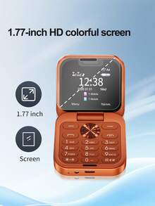 SERVO I17 Air Mini 折疊手機 雙卡 快速撥號 1.77 吋螢幕 2G GSM 黑名單 FM 收音機 可折疊迷你手機 - 黑色 - 查看 5