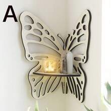 1pc Butterfly Crystal Shelf - Wall-Mounted Corner Shelf, Bedroom Crystal Display Rack, Bohemian Style Cute Bathroom, Kitchen, Office, Living Room Decor Gift Wall Shelf, Wooden Butterfly Hollow Crystal Storage Rack, Minimalist Home Wall Decoration - Multicolor - View 11