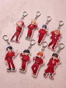 8 Acrylic Keychains. Featuring The Iconic Red-Clad K-Pop Devil, These Keychains Recreate His Classic Stage Look, Exuding Coolness And Style. Perfect For High-Energy Occasions Like Concerts, Fan Gatherings, Bag Charms, And Collectible Items. Whether As A Birthday Gift Or A Gift Between Fans, These Keychains Instantly Ignite A Supportive Atmosphere, Showcasing The Attitude Of Die-Hard Fans And Making Them Stand Out Throughout The Season. - Multicolor - View 5