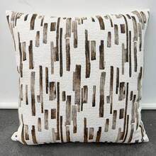 1pc/2pcs (No Insert) Premium Jacquard Woven Pillow Cover 18X18inch, Earth Tone Modern Minimalist Geometric Striped Sofa Cushion Cover, All Season Living Room Car Office Lumbar Back Cushion Cover, Neutral Color, Coffee Brown - Mocha Brown - View 6