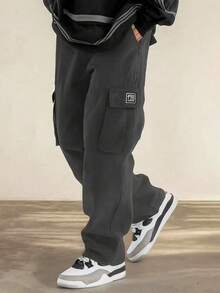 Men's Casual Summer Lightweight Cargo Pants Fashion Multi-Pocket Long Pants Sports Fall - Grey - View 3
