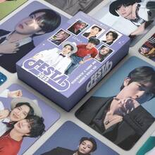 55張雙面HD B,T,S Lomo相卡，個人與團體收藏卡，K-Pop粉絲周邊禮物送給ARMY，適合手帳與相簿裝飾，包含所有七位成員的肖像與團體照，豐富的專輯、演唱會與時尚畫報設計 - 彩色 - 查看 8