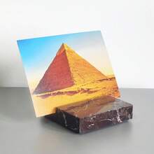 1pc Natural Marble Business Card Holder, Multifunctional Photo Clip & Memo Holder, Heavy Stone Desktop Decor Craft - View 5