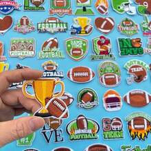 10-20pcs/Set Football Pattern Embroidered Fabric Patches, Repair Clothing Accessories DIY Clothes Bags Shoes Hats Notebook Decoration Stickers, Random Colors, Iron-On But Sewing Is More Secure - Olive Series - View 3